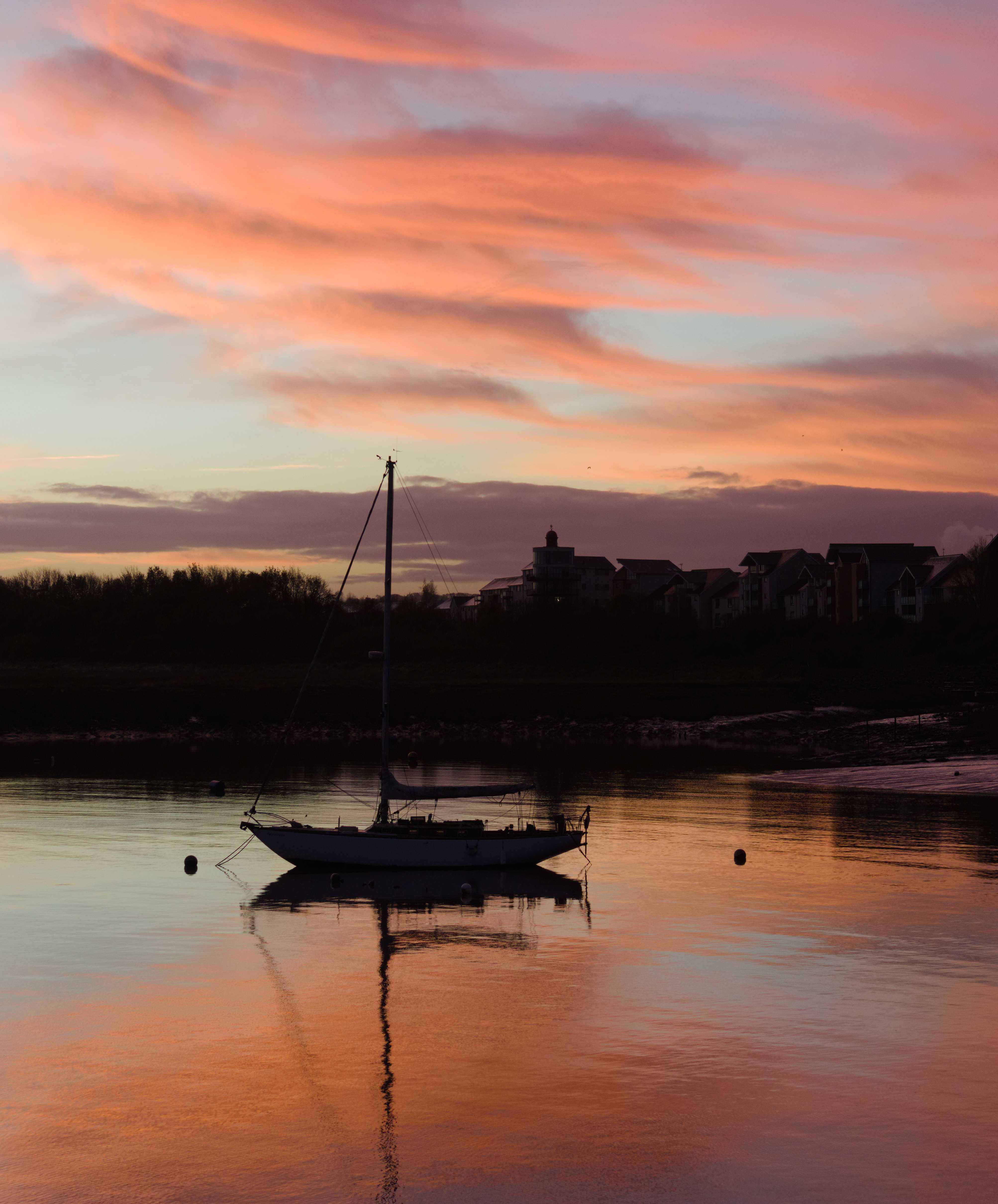 Boat during sunrise